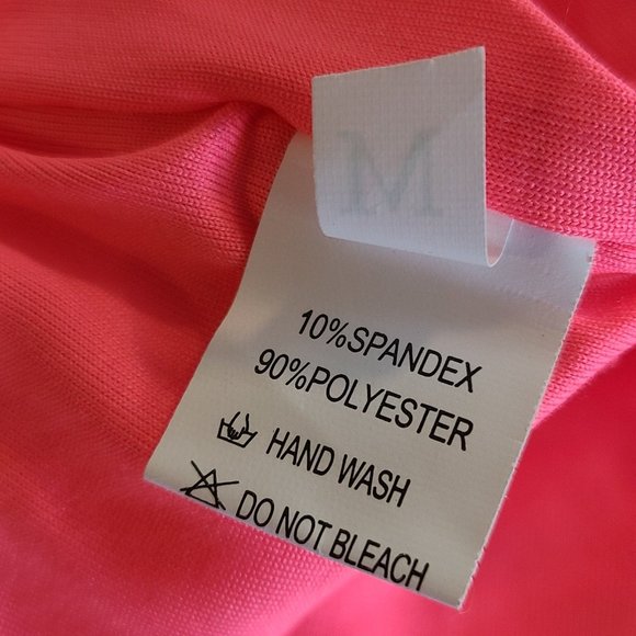 Neon Pink Tank Dress Ruched Barbie Party Costume Cosplay Med NWOT Spandex Blend - Picture 10 of 10